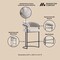 Manhattan Comfort Augusta Counter Stool in Light Grey, 3PK 3-CS018-LG - alternate 2